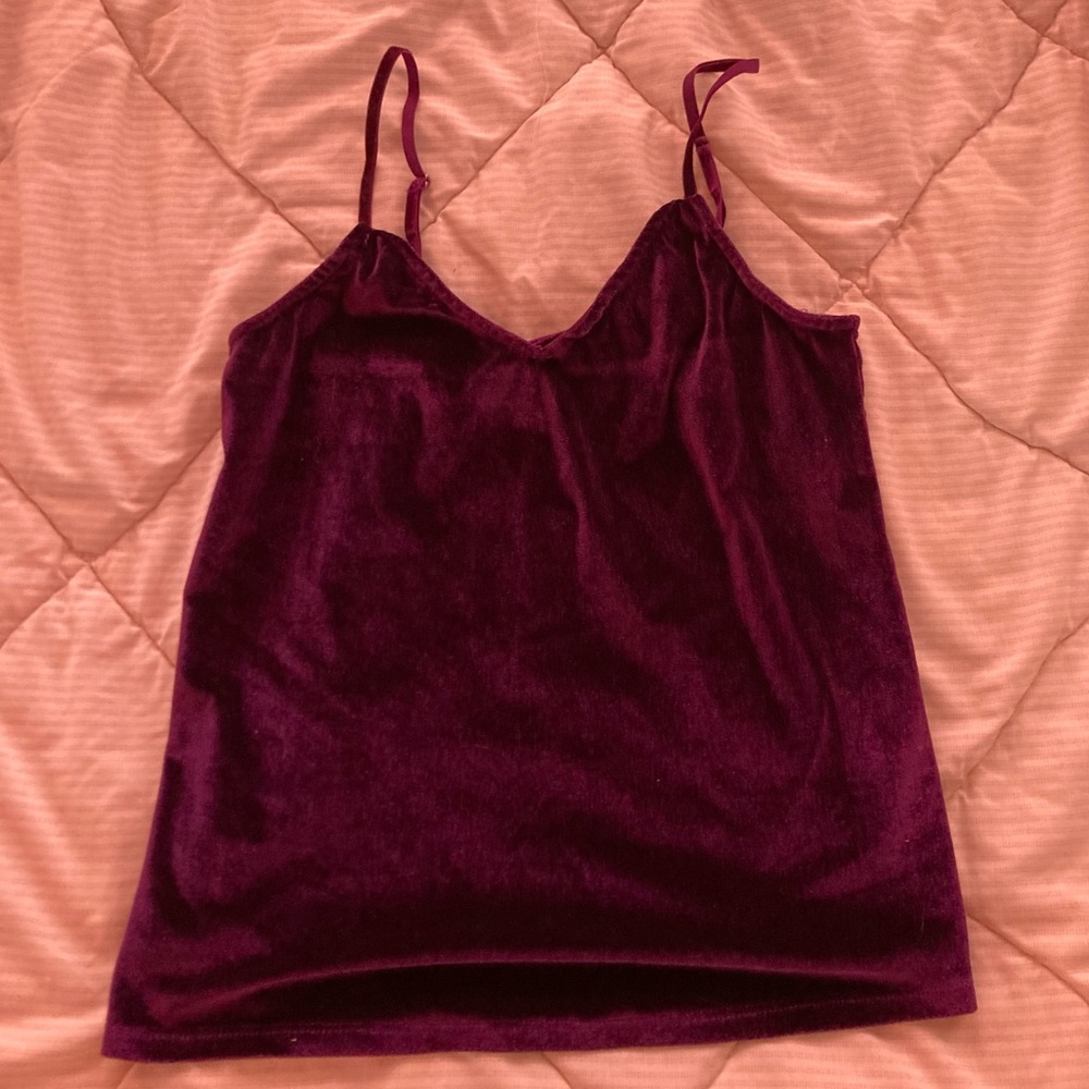 Purple velvet tank top